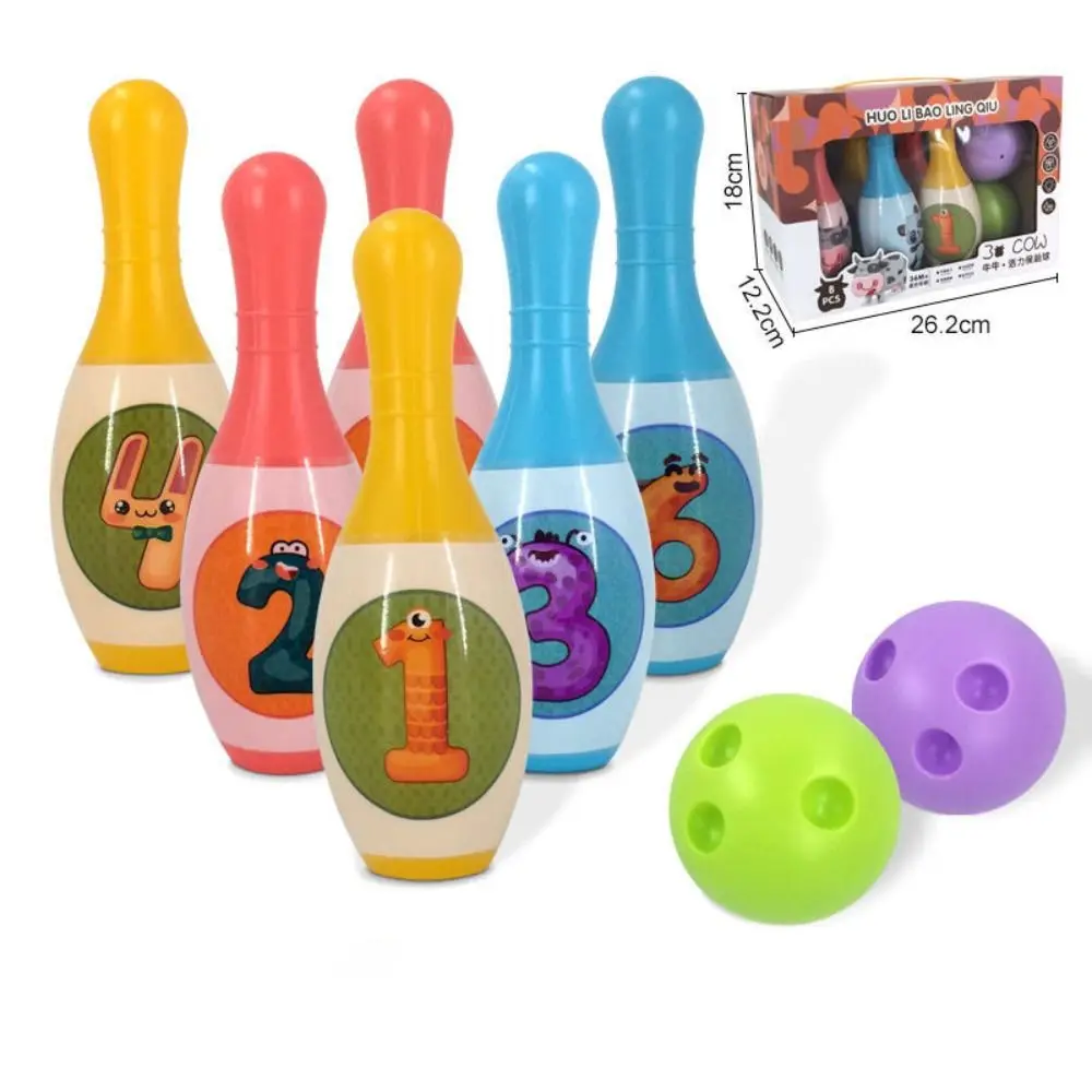 Glattes pädagogisches Spielzeug Bowling Set Sport 2 Bälle Bowling kugeln für Kleinkinder frühe Unterrichts spiele bunter Kindergarten