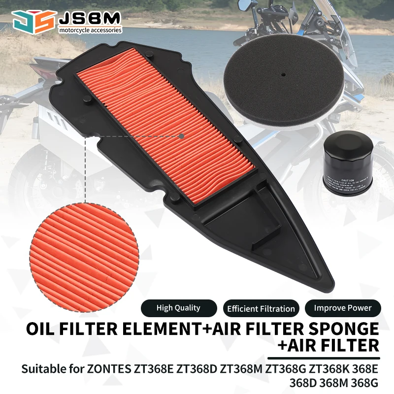 

JSBM Motorcycle Air Filter Oil Filters For ZONTES ZT368D ZT368E ZT368M ZT368K ZT368G 368D 368E 368G 368M Engine Intake Cleaner