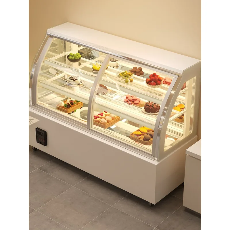 

Hotel buffet dessert cake refrigerated display cabinet front door milk tea shop coffee shop