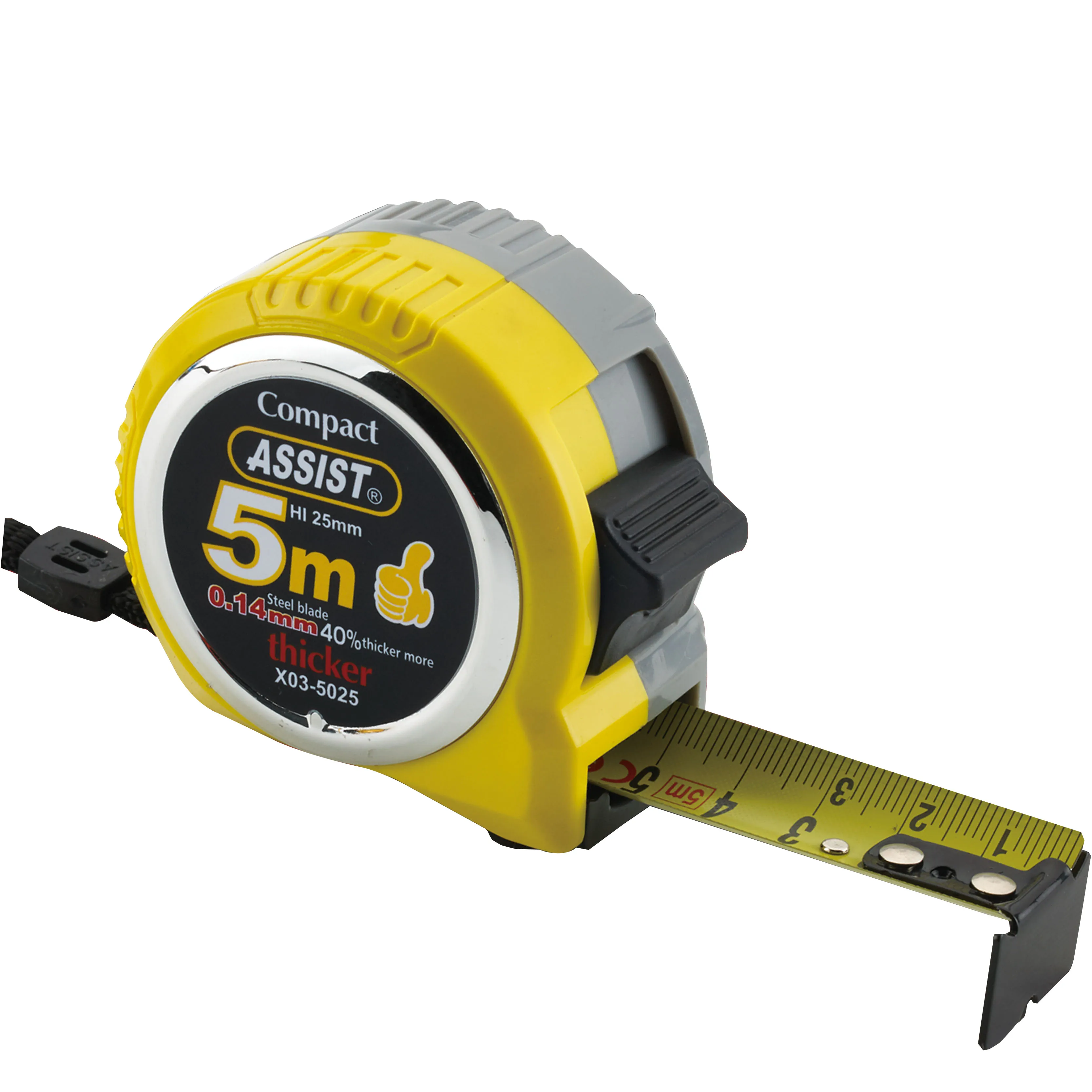 

New X03 5m*25mm Compact Retractable Metric And Inch Blade Steel Tape Measure