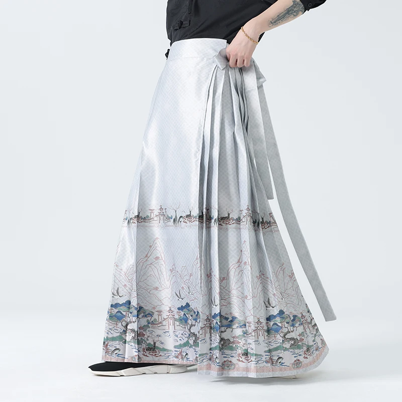 

Новые китайские мужские свободные брюки с широкими штанинами, осенне-зимние, модные, в стиле ретро, повседневные, удобные, не требующие глажки, в стиле Ханьфу.