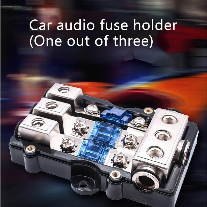 Car Audio Fuse Waterproof Fuse Box Automotive Car Modification High Current Socket Buckle Design 1 In 3 Out For Car Audio