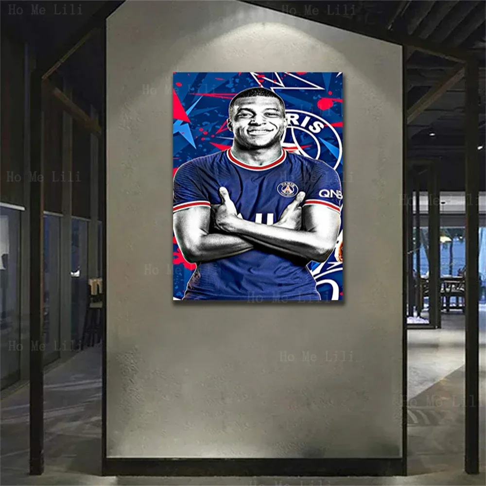 Mbappé-Póster de estrella de atleta, lienzo de jugador de Francia, arte de pared, pintura