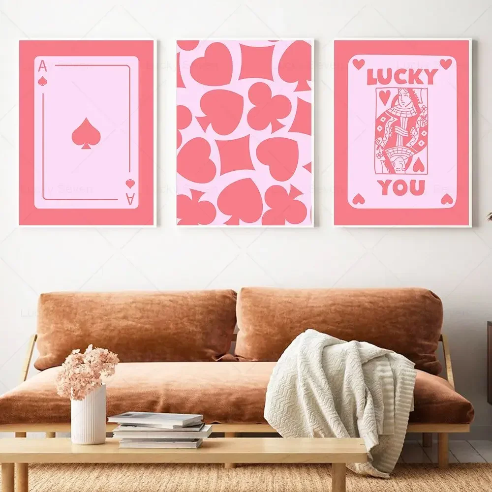 فن البوب لاكي يو ملصق عصري الملكة الكرز الجمالية طباعة أسود وردي بطاقة حائط لوح رسم صورة Y2K غرفة نوم ديكور #3