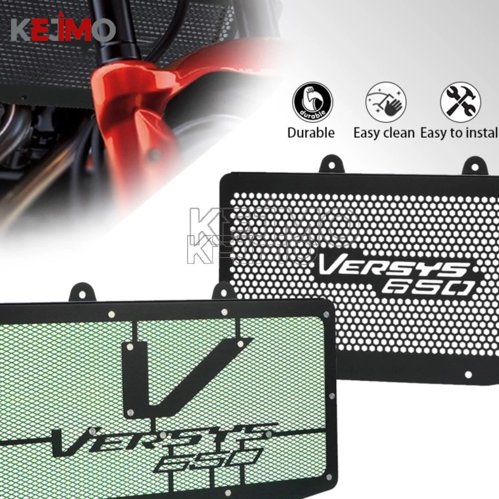 

KLE 650 Motorcycle Radiator Grille Guard Protector Cover Aluminum For Kawasaki Versys 650 ASB Versys650 2008 2007 2009 - 2013
