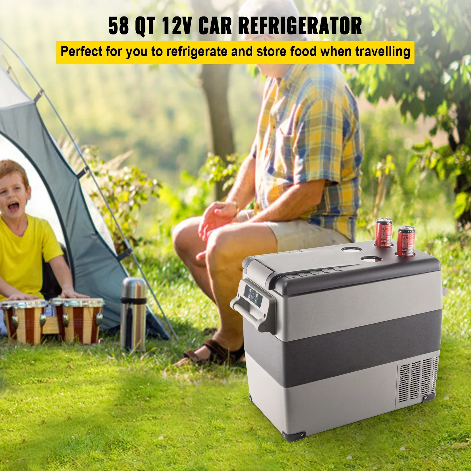 VEVOR Mini Fridge Car Mini Refrigerator 22-45L Freezer Portable Compressor Cooler 12/24V DC 110-240V Ice Box for Camping