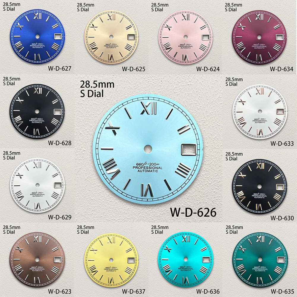 

28.5mm S Logo Rome Dial Fit NH35/NH36/4R/7S Japanese Automatic Movement Sunray Dial Watch Modification Accessories