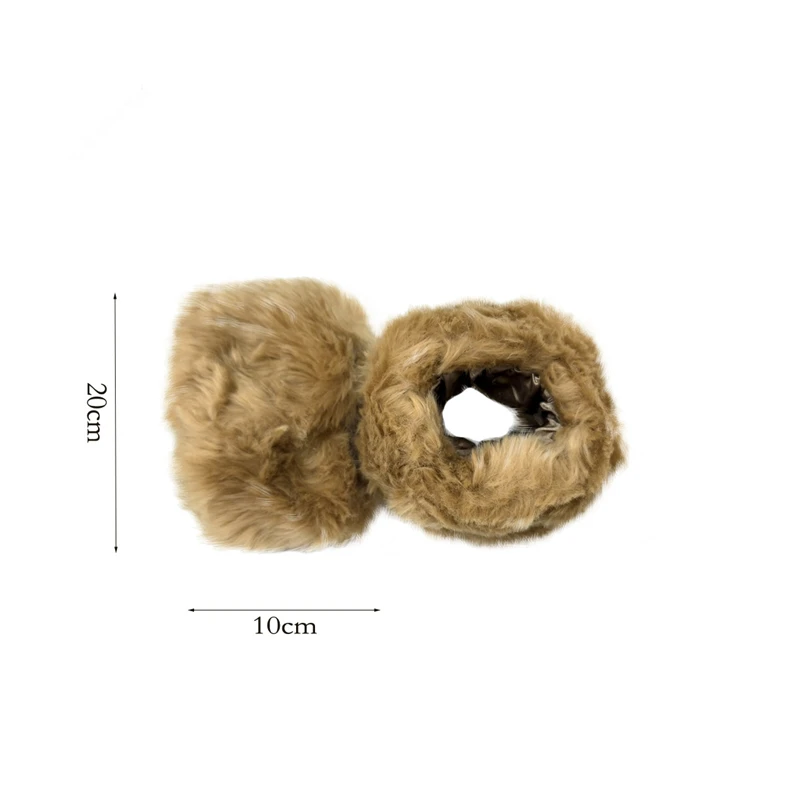 Muñequeras cortas de felpa cálidas para invierno, pulseras para mujer, mangas de mano esponjosas, accesorios de ropa de Navidad