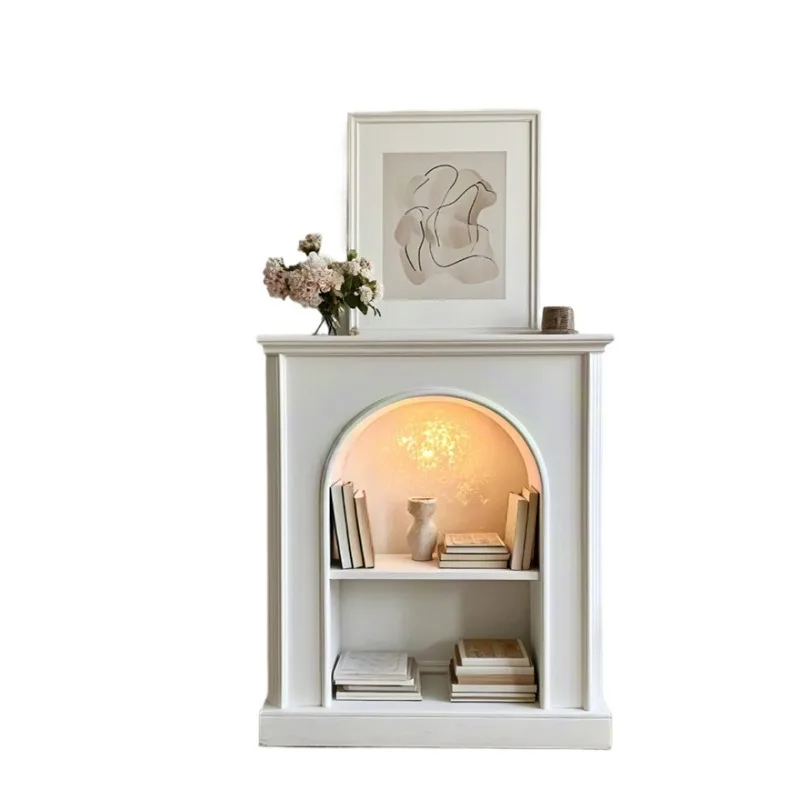 New Cream Style French Living Room Home Decoration Cabinet, American White Mantel  , Display, Entrance Cabinet