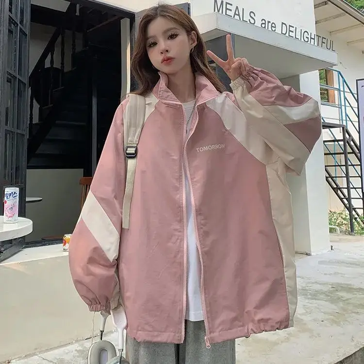 

Long Jackets Women All-Match Basic Niche Pink Small Gentleeering Functional Fashionable Buttoned Striped Mid-Length White Simple