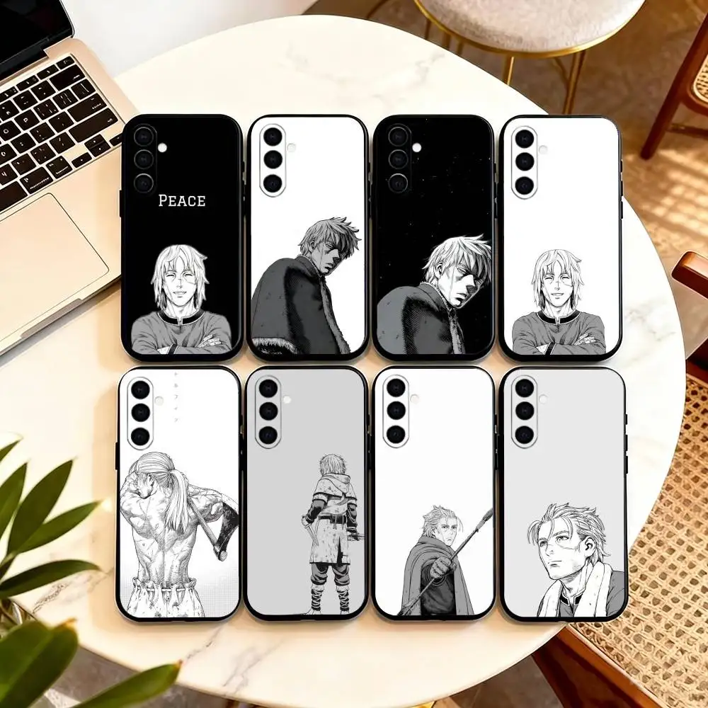 

Black V-Vinland Saga Phone Case Black Silicone Soft For Samsung Galaxy A73,A72,A71,A70,A53,A52,A51
