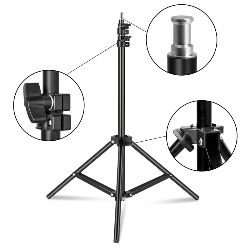 SH 50cm Pull Type Photography Softbox Uniform Soft Lighting Suitable Shooting Small Objects with 2M Tripod Muti Lighting Bulbs