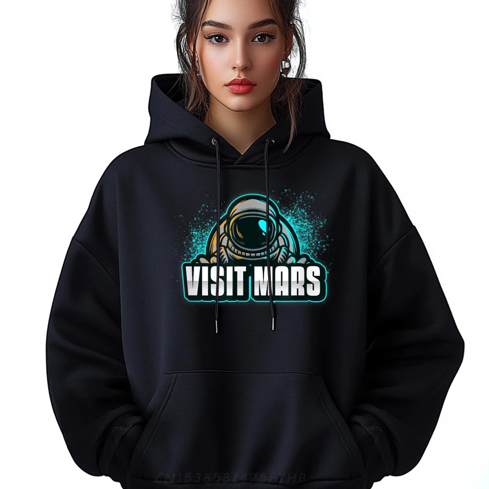 

Graphic Visit Mars Mens Hoodies Graphic Casual Long Sleeve Round Collar Outdoor Sweatshirt Streetwear Clothing