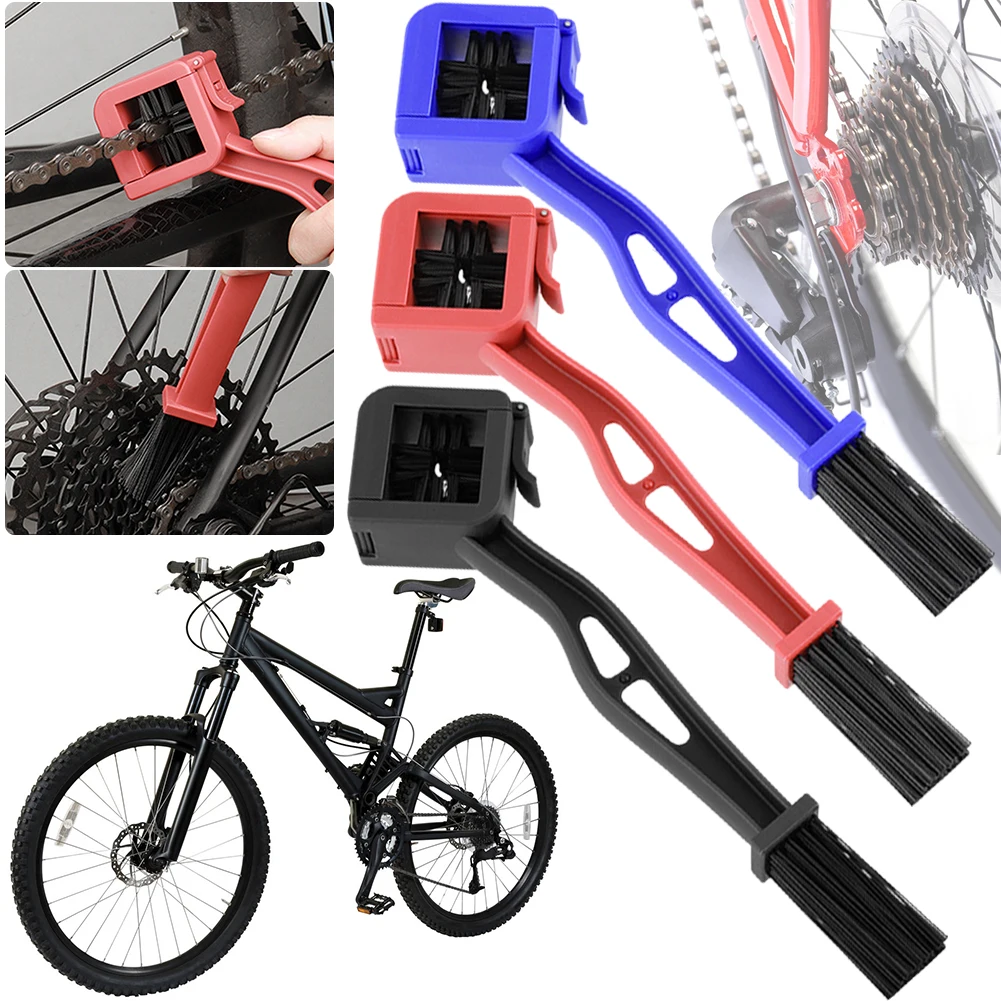 

5 шт., очиститель велосипедной цепи для мотоцикла, щетка для цепи, горный велосипед, скутер, двухсторонняя цепь, прочный инструмент для очистки цепи