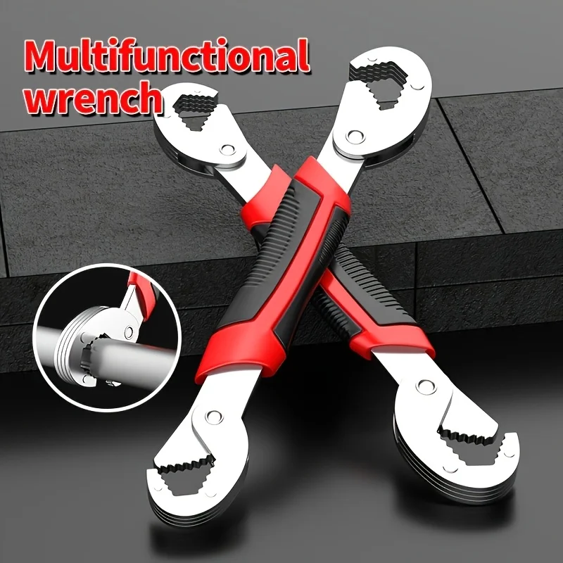 1pc Adjustable Universal Spanner Wrench 6-22mm Multi-Function Quick Grip Wide Opening Hand Repair Tool