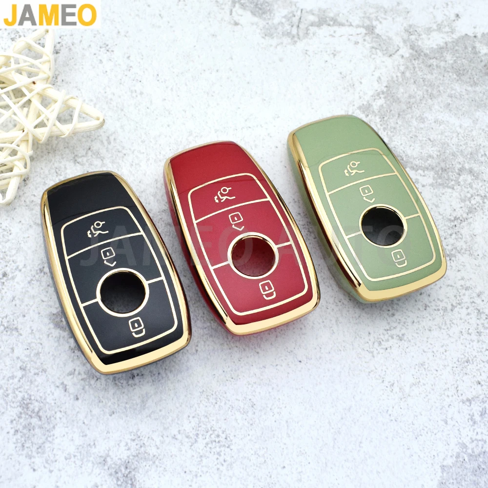 For Mercedes Benz E C S GLC Class E200 E400 E63 W213 S550 S560 C260 A200 Key Shell Protector 3 Burttons TPU Car Key Case Cover