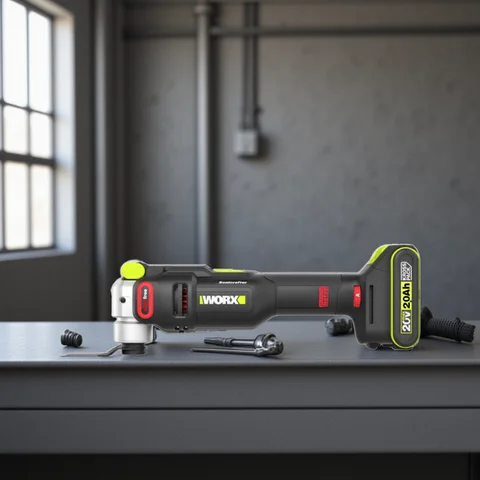 WORX WU698 Oscillating Multi-Tool - 20V Brushless Low-Vib Cutter & Flush Trimmer with SMART CTRL, Includes Flush Cut Blade