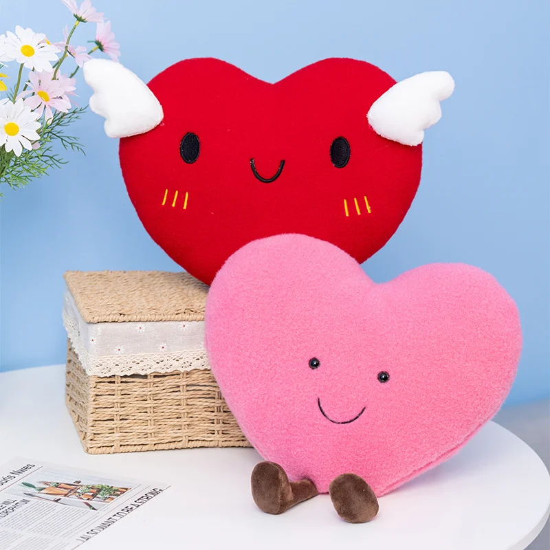 Oreiller en peluche en forme de cœur pour enfants, jouet en peluche, doux, mignon, rouge, amour, cadeau de festival, amoureux, amis, charmant