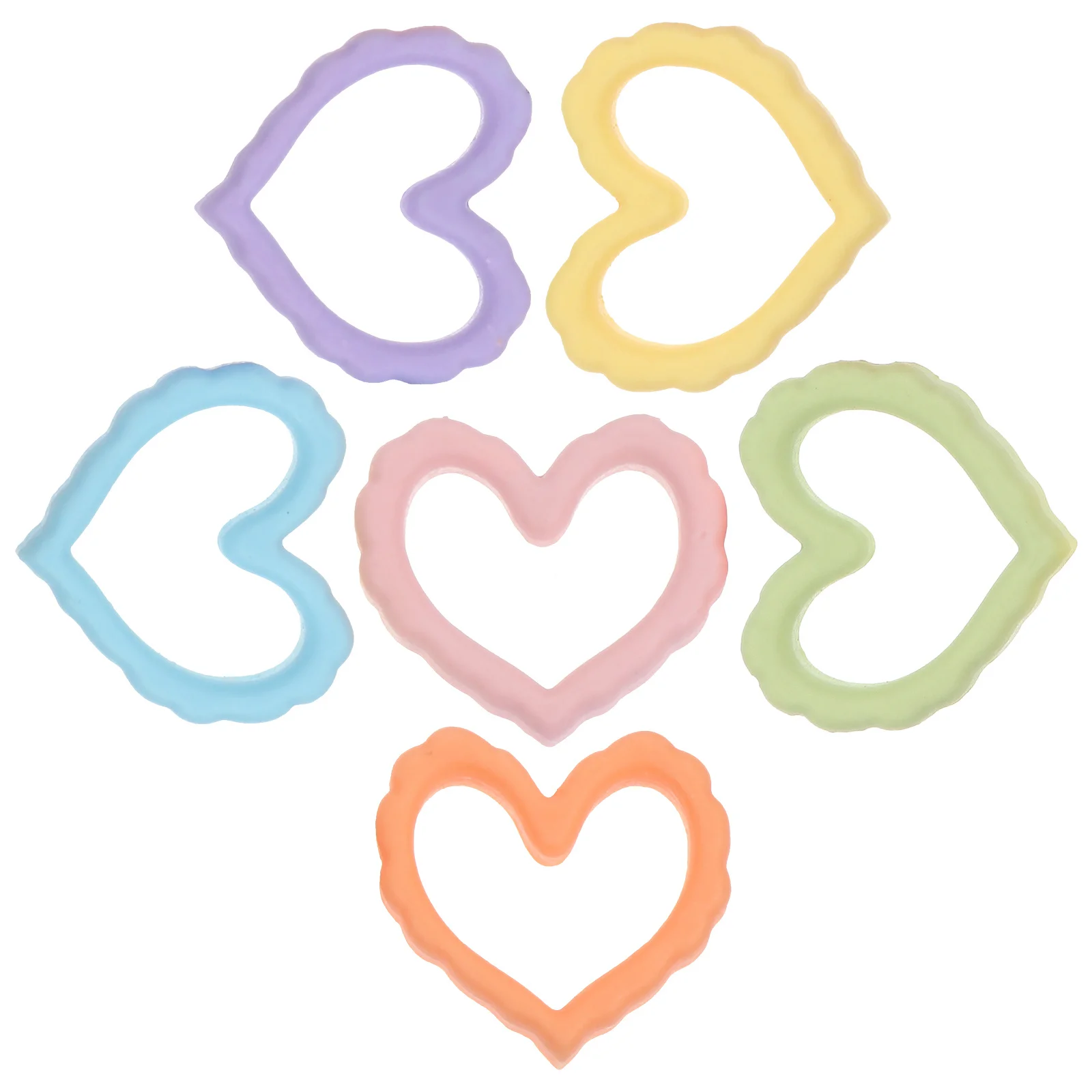 25Pcs Hallow Out Heart Charm DIY Craft Accessories Plastic Ornaments for Phone Case Decor Scrapbook Home Party Decoration