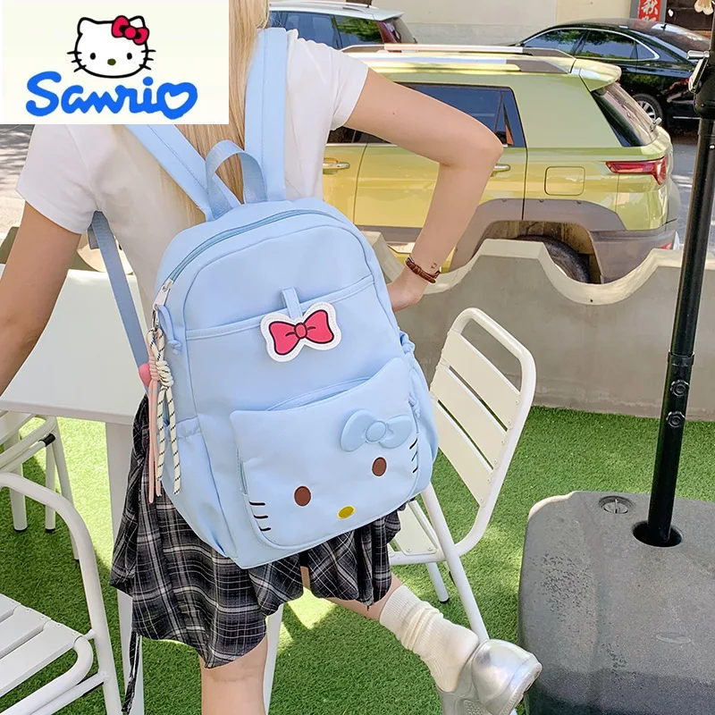 Sanrio Cartoon Hello Kitty Casual Sweet Campus Style Backpack Student Large Capacity Lightweight and Load Reducing Backpack