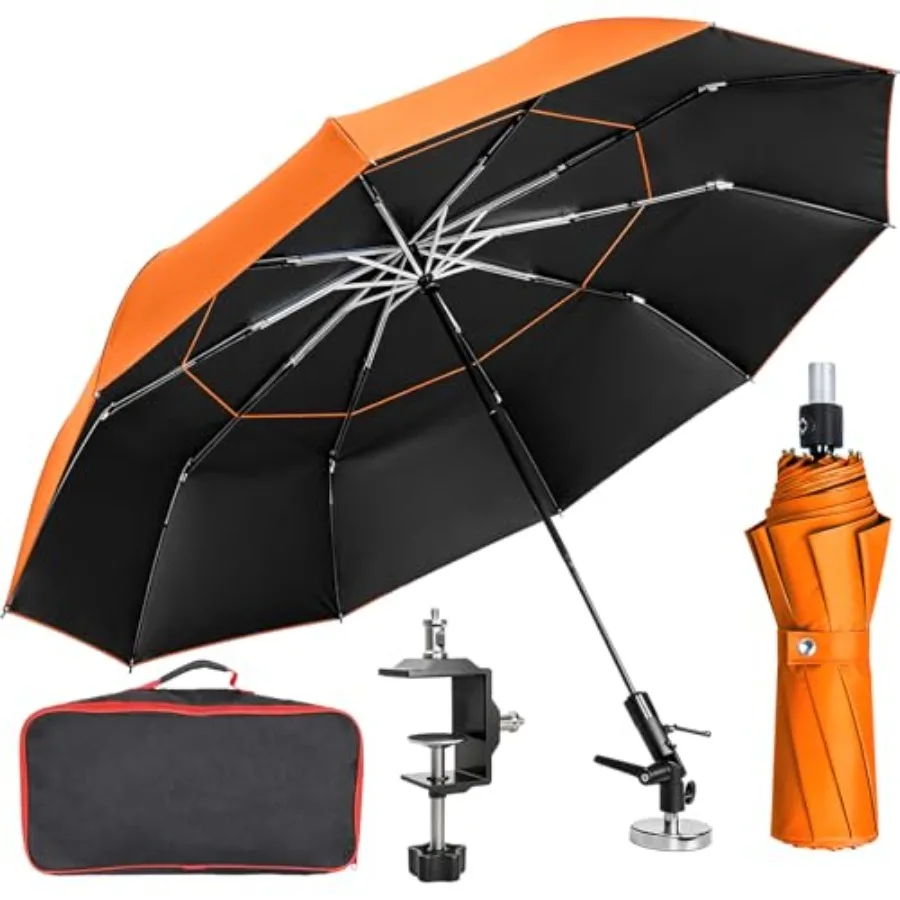 

60" Folding HVAC Umbrella with Magnetic Base, Universal Clip Included, Upgraded Durable Frame, Wind-Resistnat, Portable Magneti