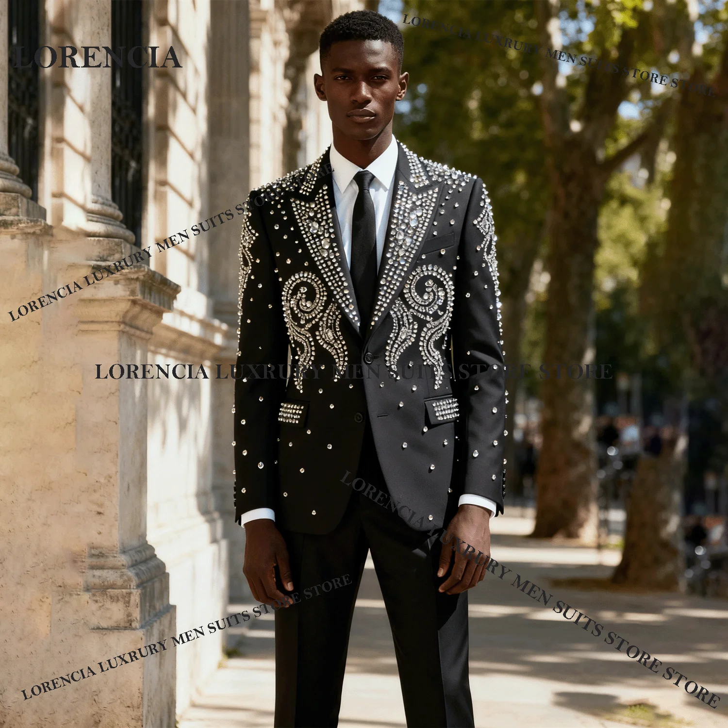 

Изысканные мужские костюмы с ромбовидным дизайном, модные свадебные смокинги по индивидуальному заказу, блестящие тонкие Ropa hombre, комплекты из 3 предметов, мужские пиджаки для жениха