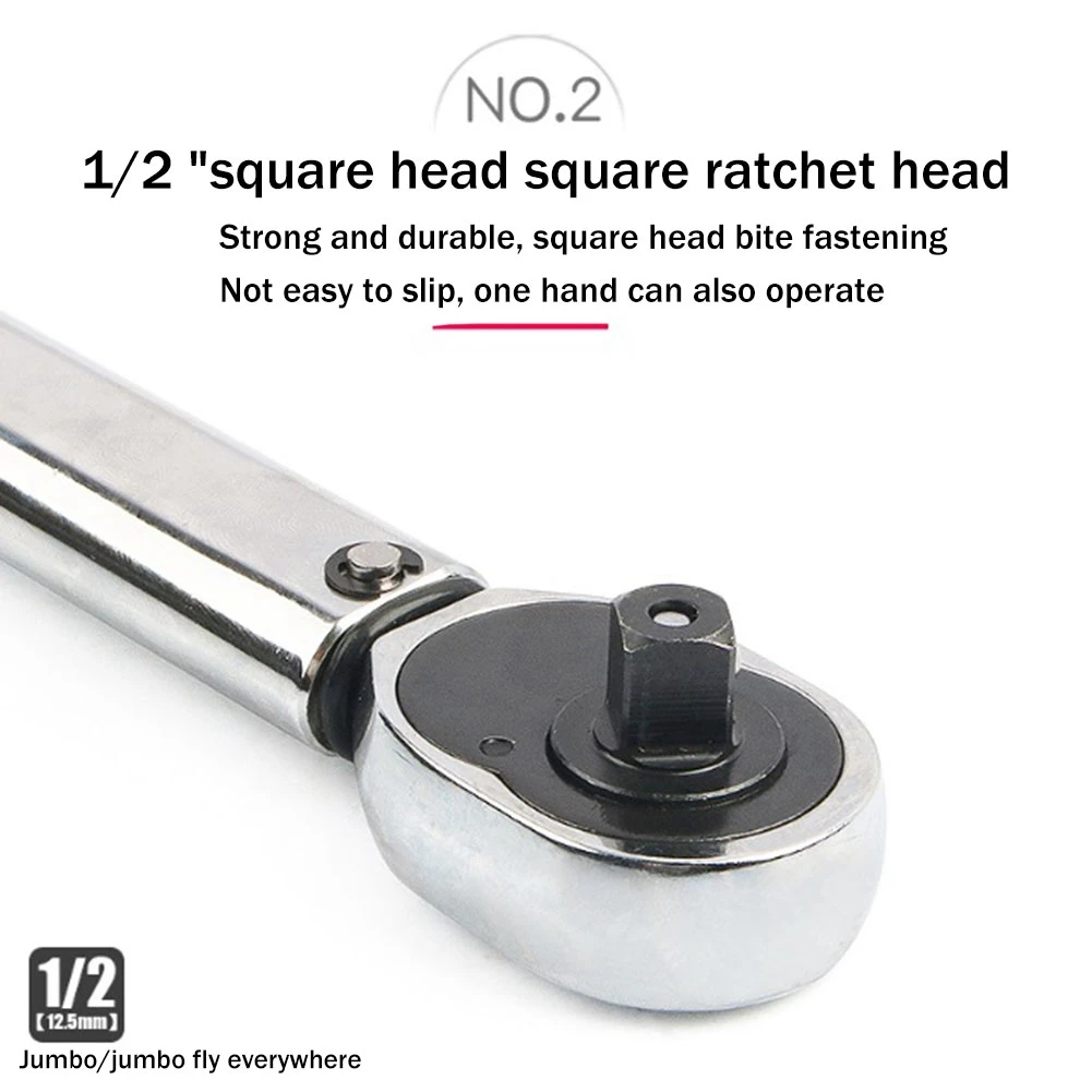 

H-W 1/2 10-150N Single End Wrench Torque Wrench Auto Repair Kg Torque Positive And Negative Socket Wrench