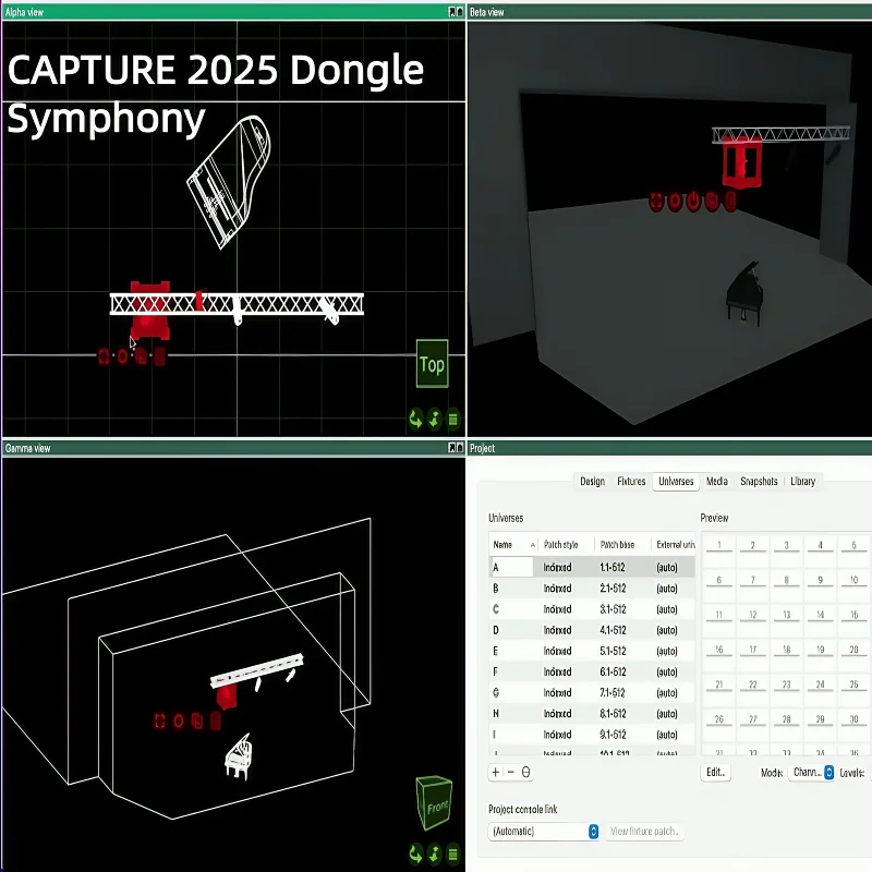 

Capture 2025 Dongle Symphony Версия DMX Lighting Design Программное обеспечение Инструмент управления сценическим освещением для шоу, театра, концертов и мероприятий