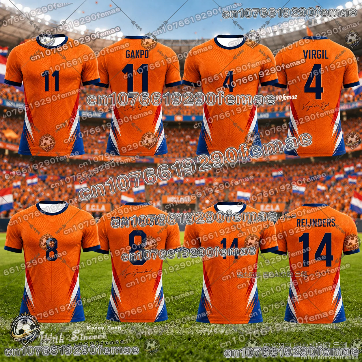 2026 New Netherlands Soccer Fan Commemorative Jersey Special Design Quick Dry Breathable Outdoor Sports Shirt Kids Adults