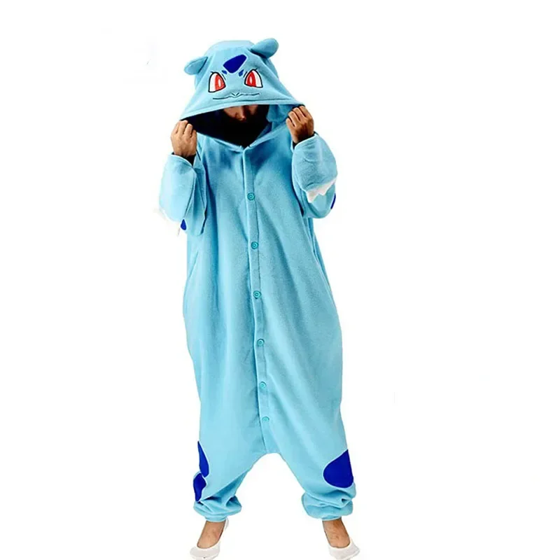 TAKARA TOMY Bulbasaur Kigurumi Onesie Cosplay Costume Pajamas For Halloween Christmas Full Body Pijama Anime Sleepwear