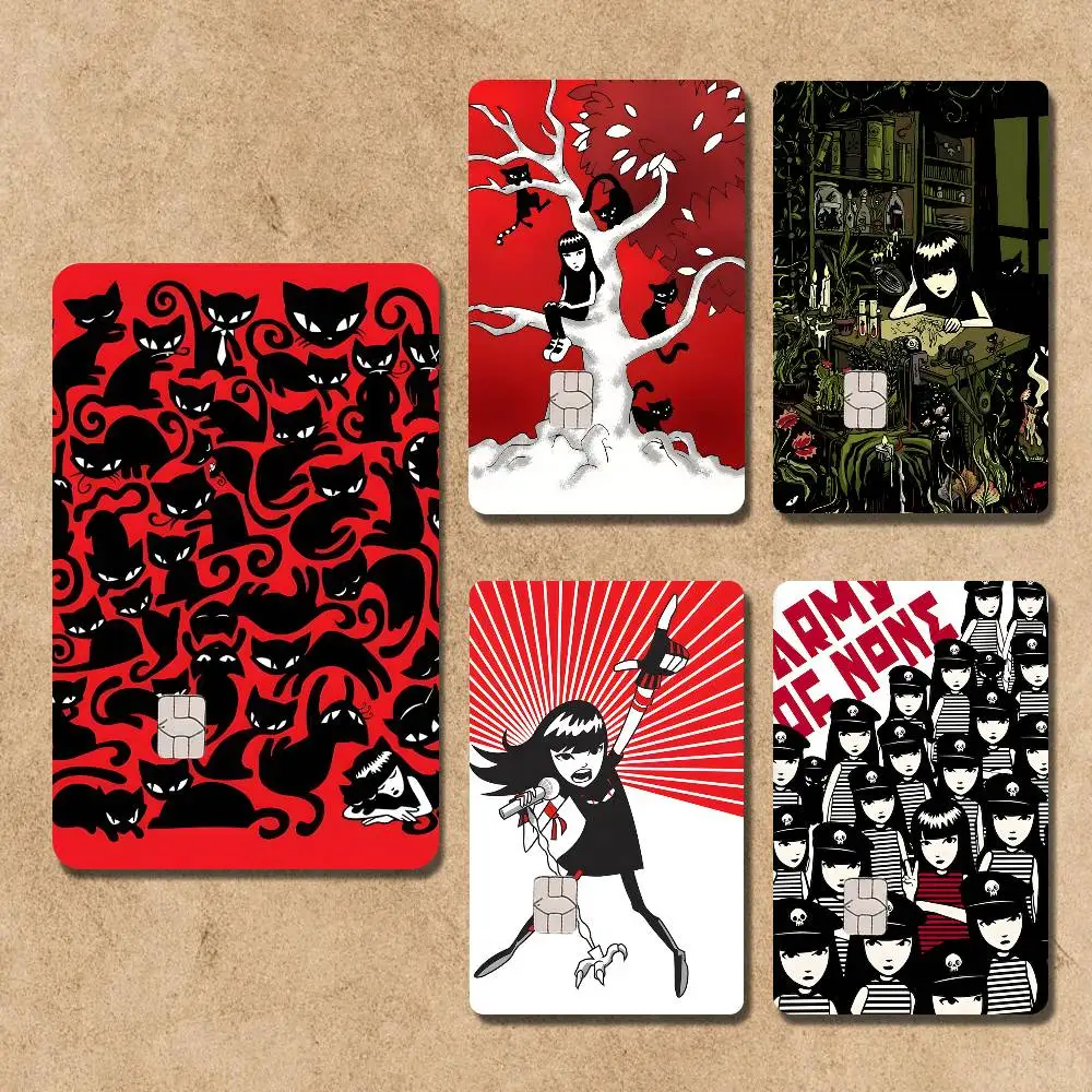 

Cat E-Emily The Strange Credit Card Skin Stickers For Bank Card Bus Metro Card Sticker Waterproof Women Gift