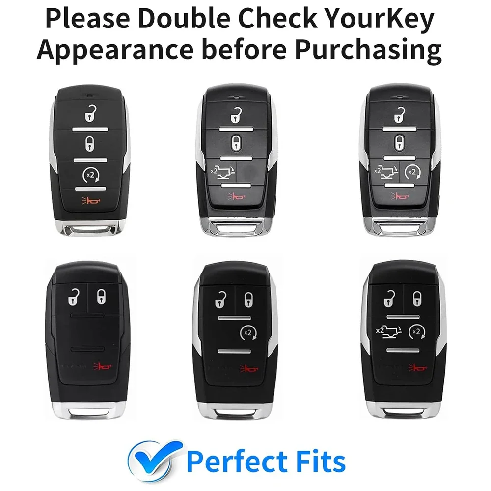 キーホルダー付き限定キーフォブカバー、RAM 2500パワーワゴン3500用カーボンファイバーキーケース、スマートキーアクセサリー、2023