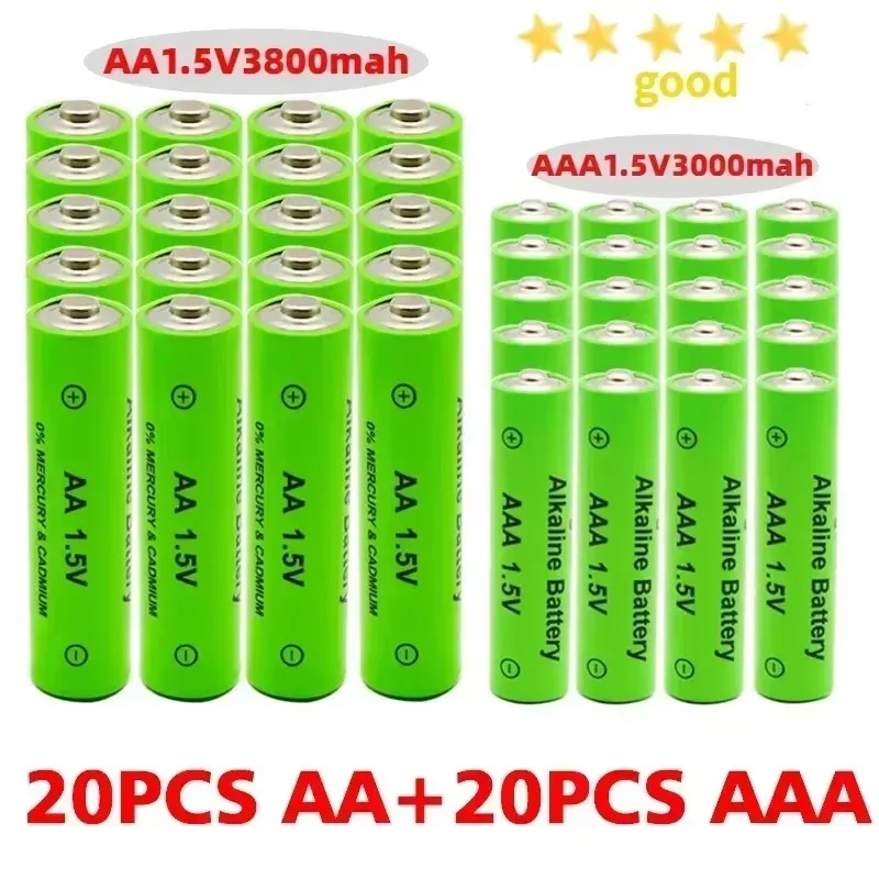 AA + AAA Rechargeable AA 1.5V 3800mAh / 1.5V AAA 3000mah Alkaline Battery Flashlight Toys Watch MP3 Player Replace Ni-Mh Battery