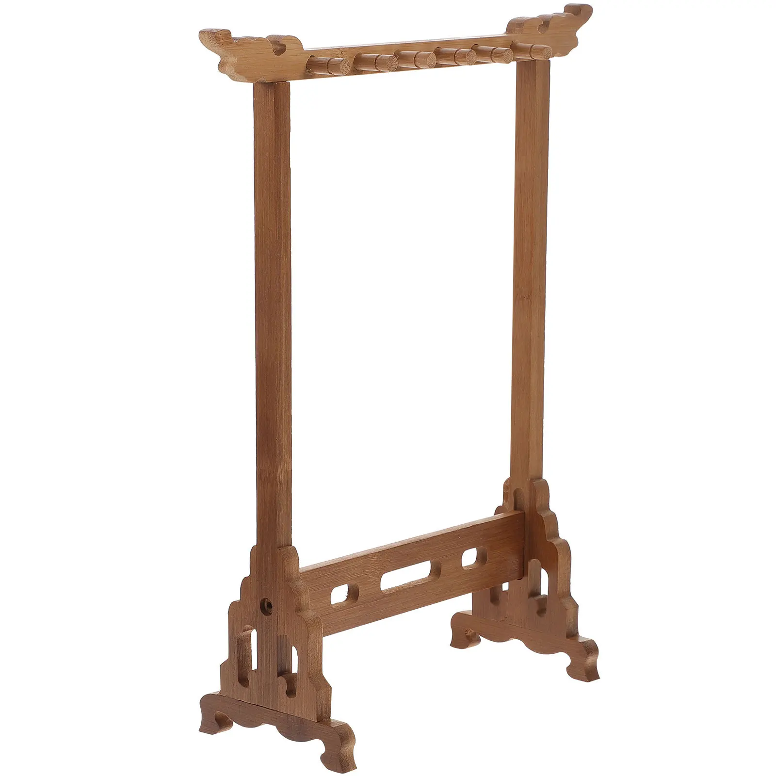 

1Pcs Durable Wood Brush Pen Rest Simple Design Chinese Calligraphy Hanging Rack Practical Pen Holder for Office