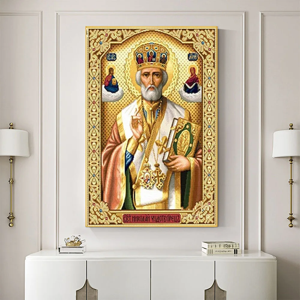 Region Orthodox Icon DIY Cross Stitch Embroidery 11CT Kits Craft Needlework Set Printed Canvas Cotton Thread Dropshipping