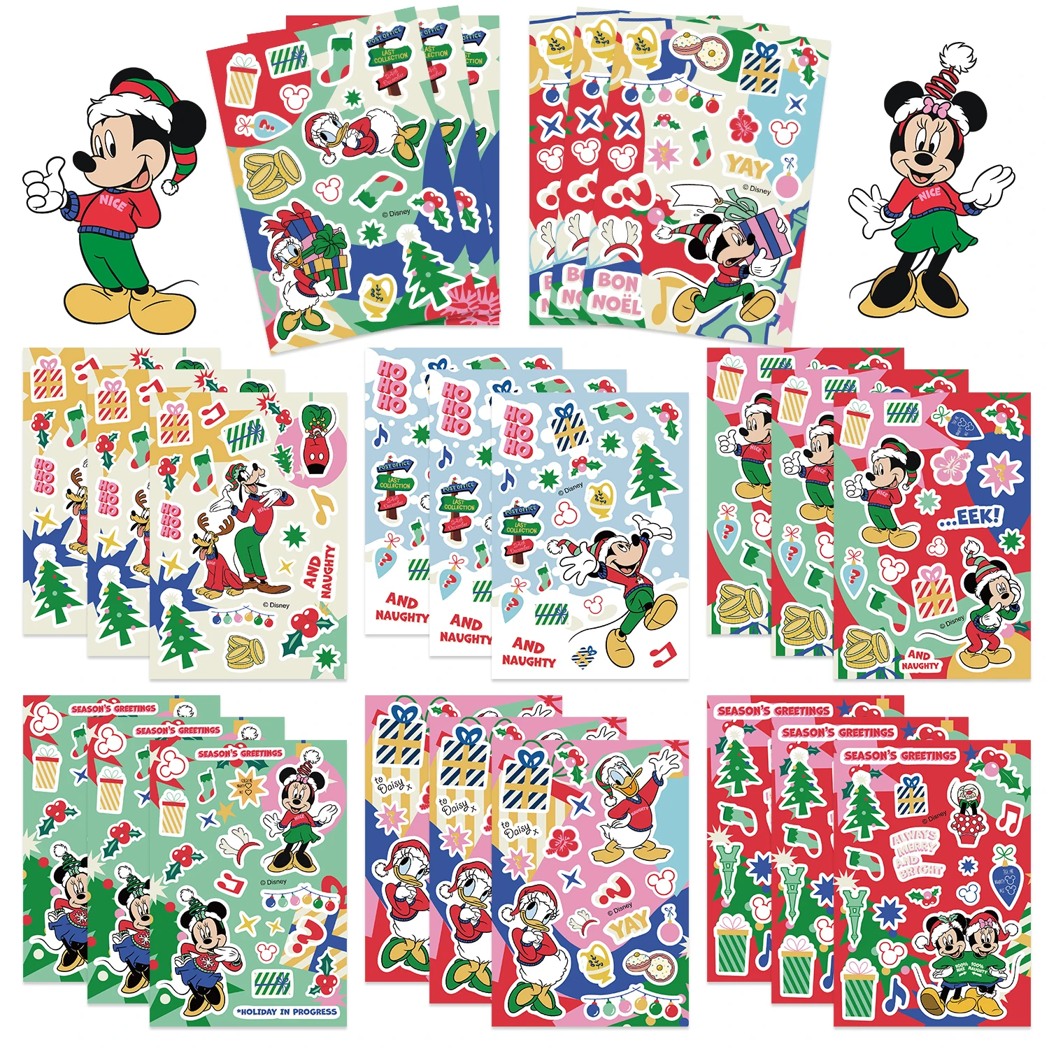 32 ورقة ديزني ميكي ماوس حفلة عيد الميلاد لغز ملصقات DIY متعة الكرتون ملصقات PVC لعب الأطفال زجاجات المياه الكمبيوتر المحمول #1