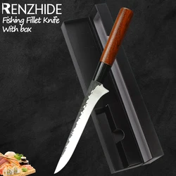 RZD-Forged Steel Slicing Knife,Fishing Fillet Deboning Knife,Chef Knife,Gift Box,Fish Meat Bone Slicer,Paring Peeling Fruit