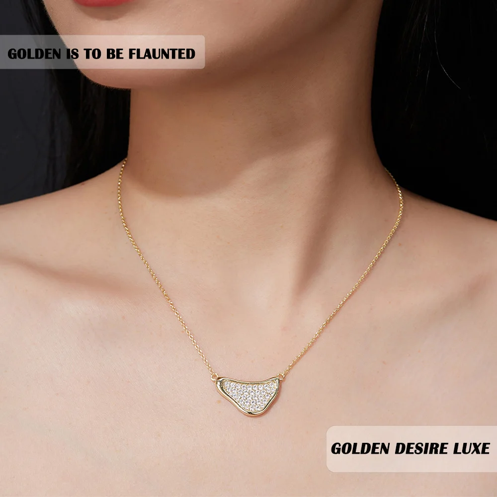 

Multi Size Moissanite Pendant Necklace 925 Sterling Silver 18K Gold Plated Minimalist Fashion Clavicle Chain Elegant Jewelry