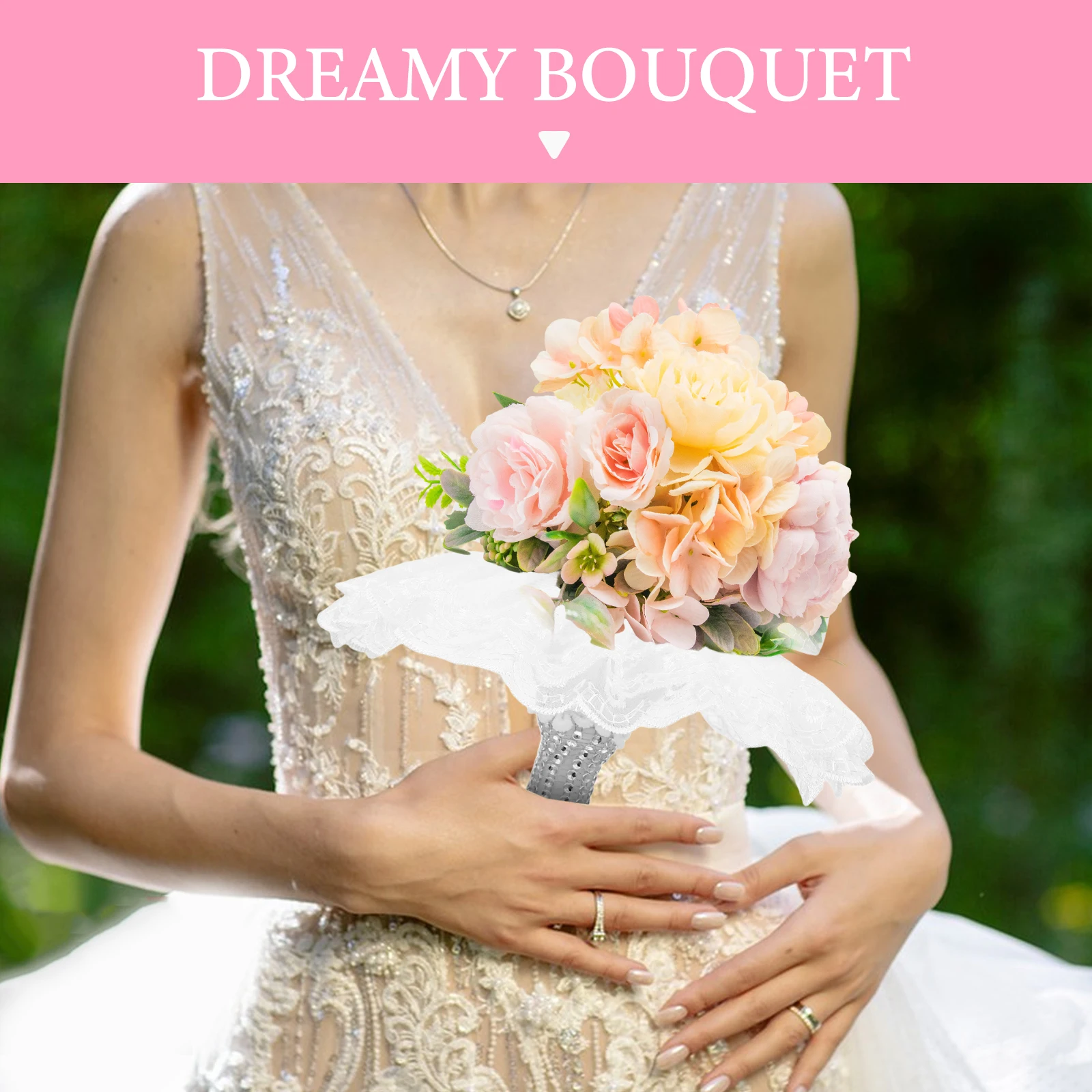 

Bridal Bouquet Material Bag Making Supplies Flower Holder Handle Bride Materials Diy Kit Artificial