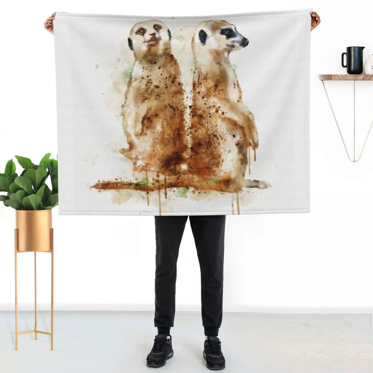 Meerkats Throw Blanket Outdoor Soft Blanket for Picnic Beach Camping