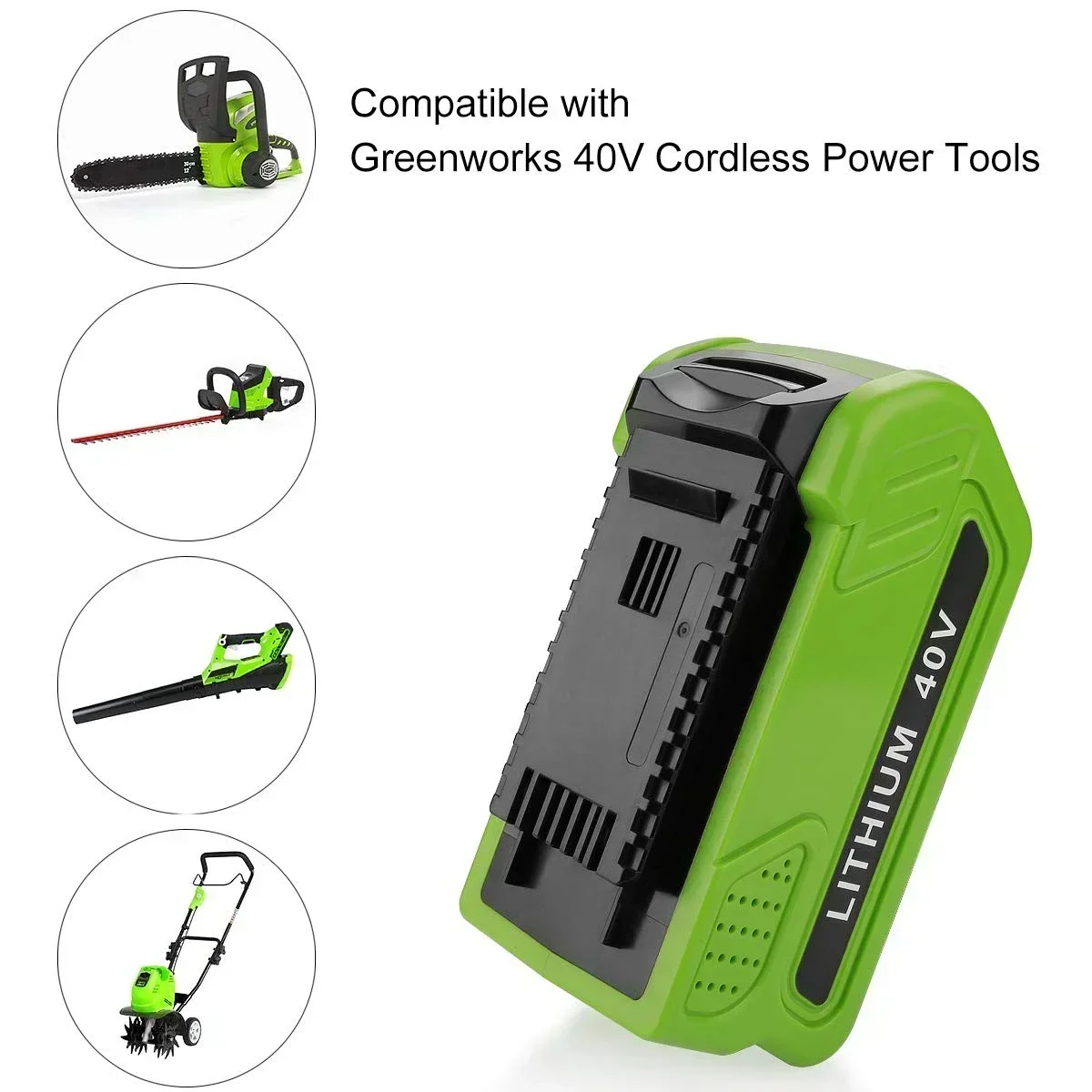 Vervanging 40V 5000mAh 6000mAh Lithium-Ion Batterij 29472 voor GreenWorks 40Volt G-MAX 29252 20202 22262 27062 21242 Elektrisch gereedschap