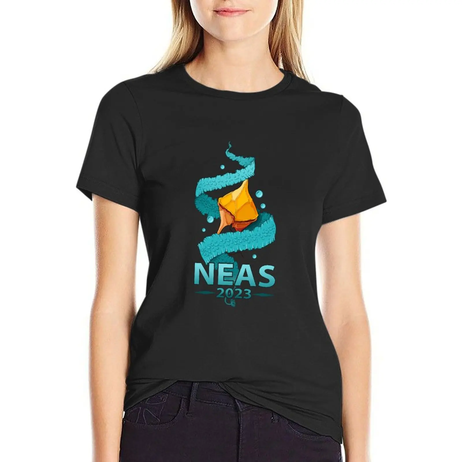 

NEAS 2023 logo in colour T-Shirt korean fashion cute tops blanks sublime Women's clothing