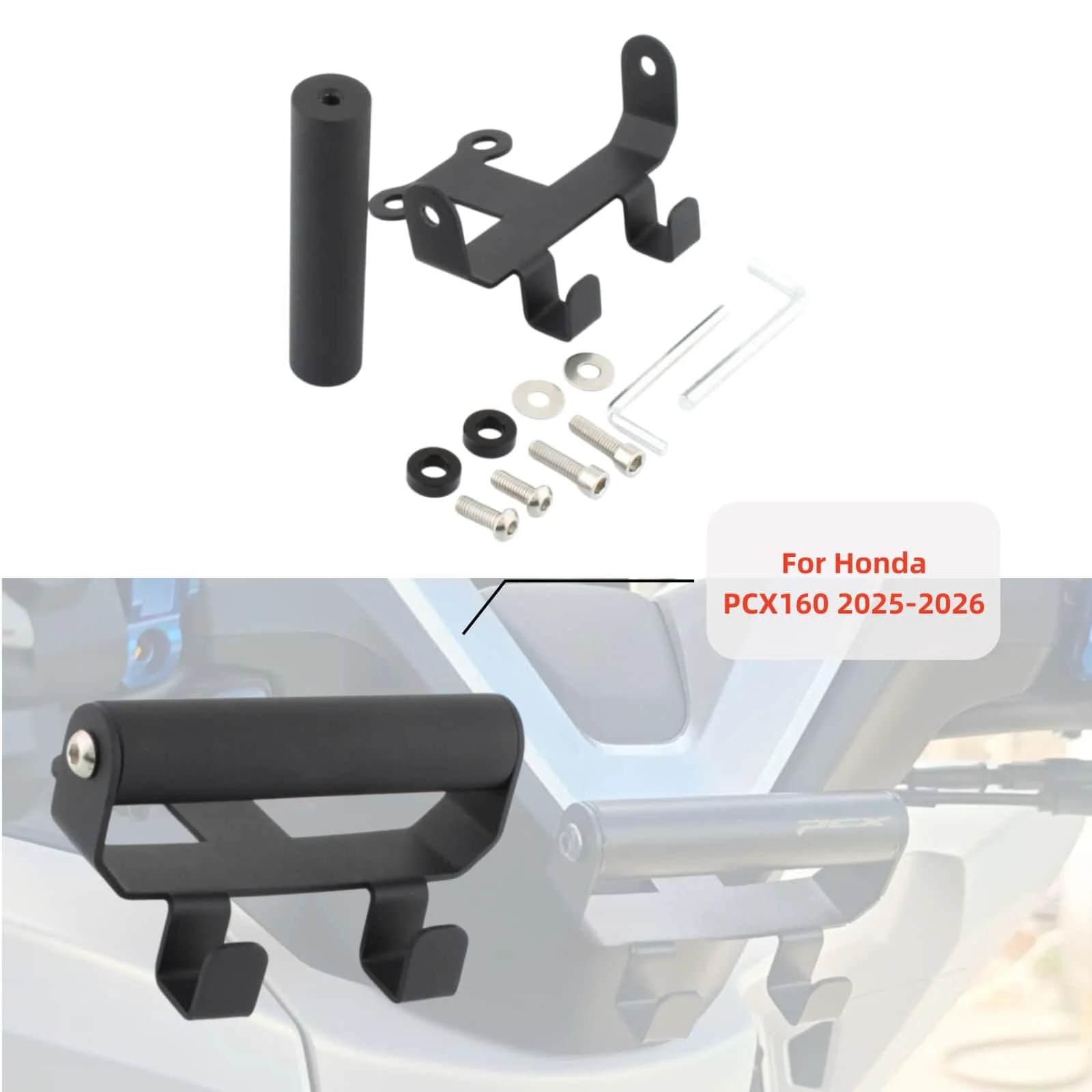 

2025 Motorcycle Handlebar hook Storage Accessories Navigation GPS Bracket Mount Holder Rod Luggage Bag Hook For Honda PCX160