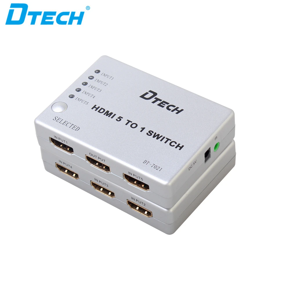 DTECH 4K 30Hz HDMI Selector Box Ir Remote HDMI 5x1 Switcher With Audio Extractor