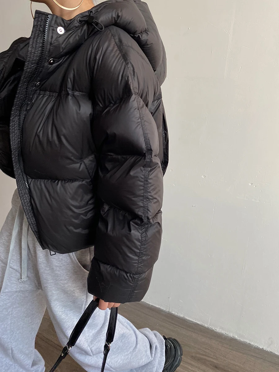 

AcupStudio Jiangyou Upper 90 White Du down Padded Jaet Women's Winter Thiened ort Coat Hooded Warm Street Sle Zipper