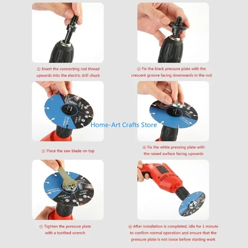 Y3NA AnglesGrinder Connector Rod for Cutting Disc Polishing Wheel 10-13mm Woodworking
