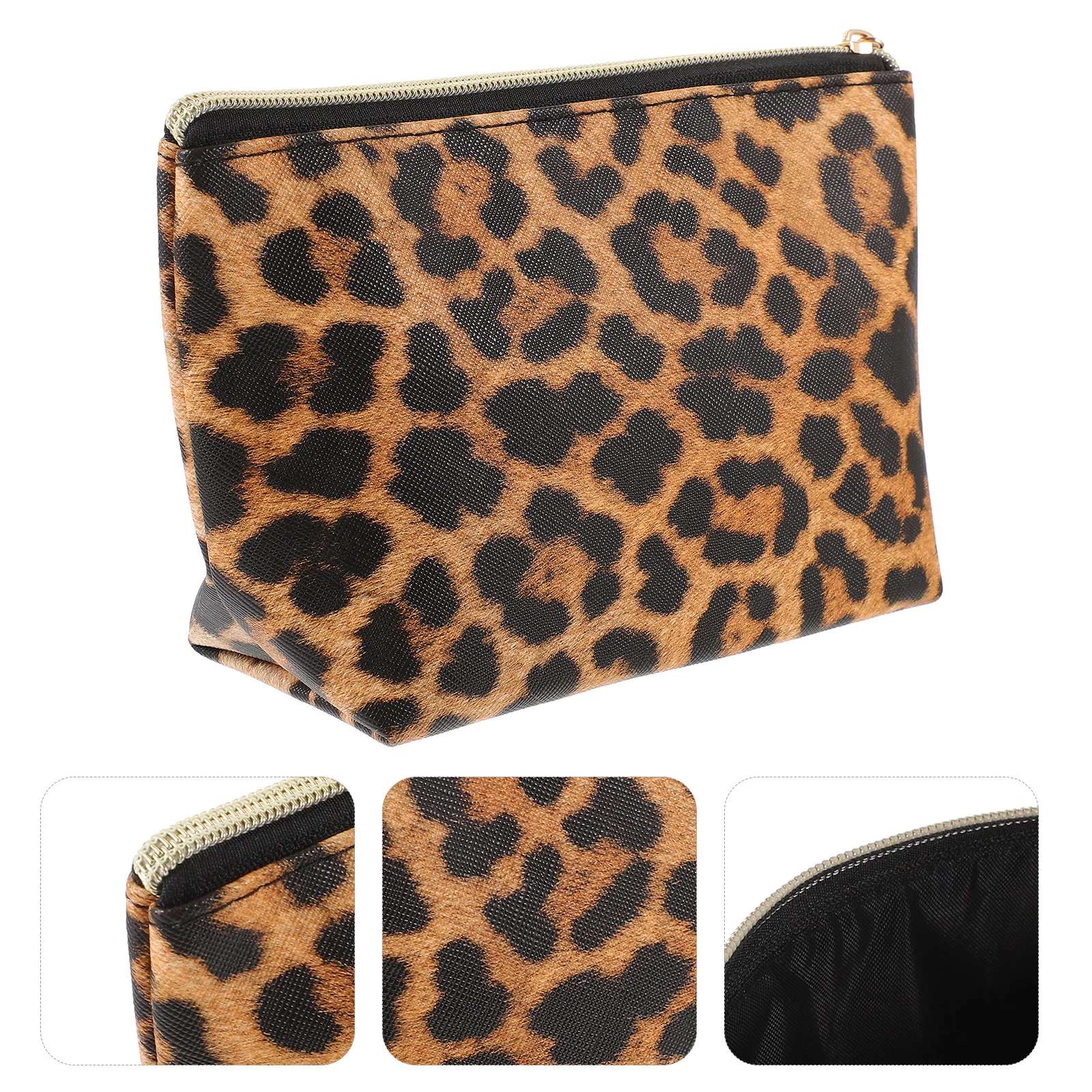 

Leopard Print Makeup Bag Portable Travel Pouch Women Toiletry Organizer Storage Zipper Design Makeup Bag