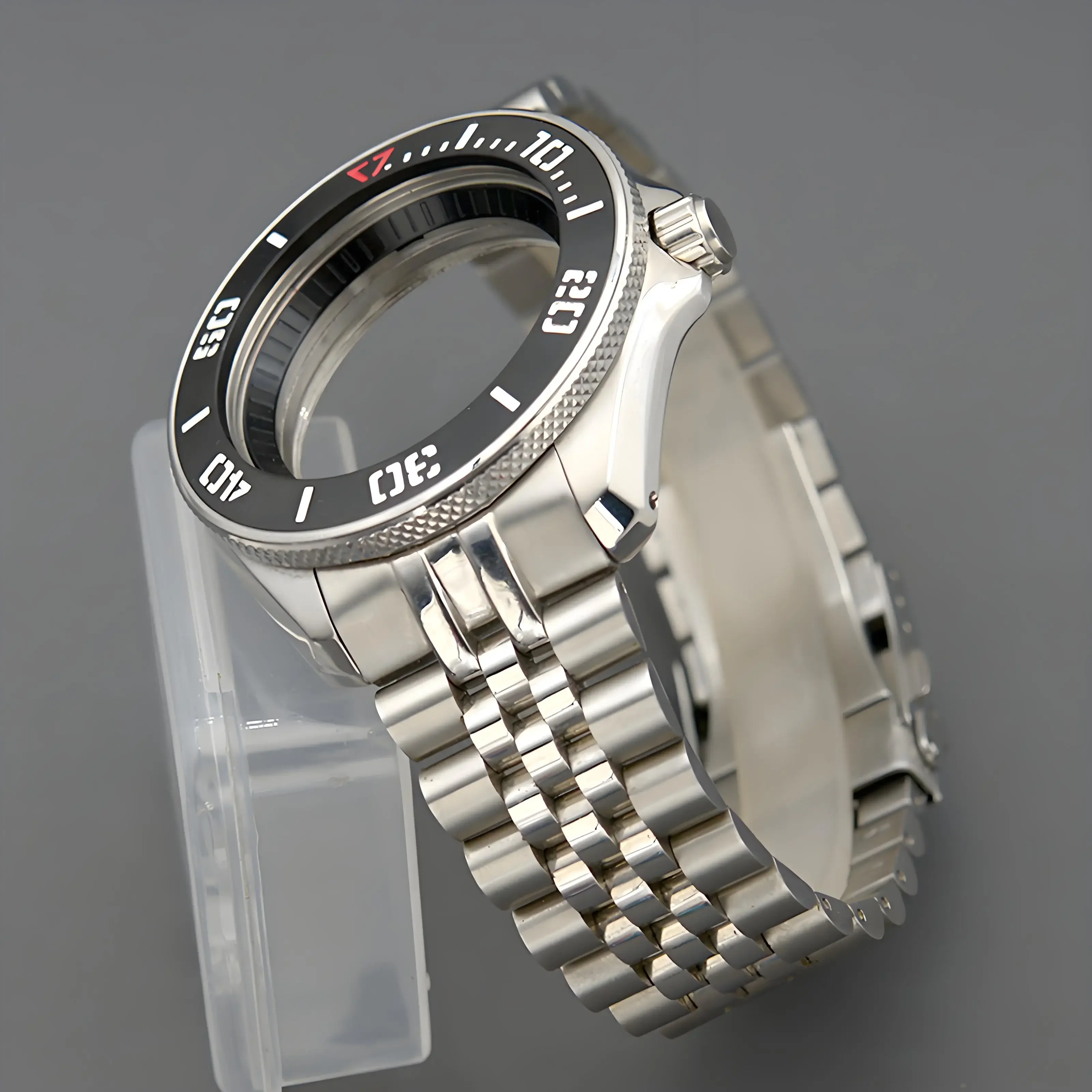 SNR025 Watch Case Steel Band Bracelet  Fit NH34 NH35 NH36 4R 6R Japan Automatic Movt Sapphire Glass Watch Case