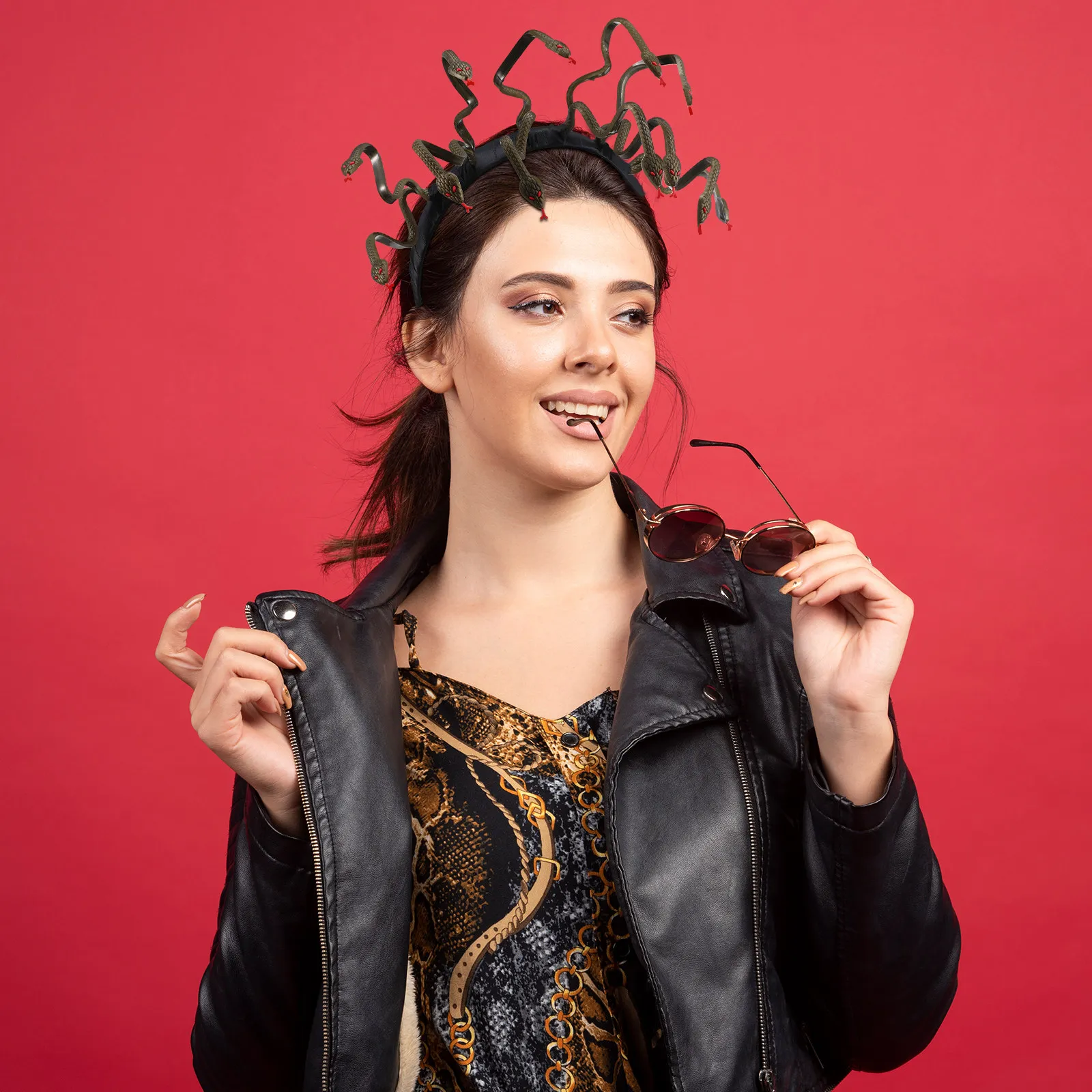 

Medusa Halloween Costume Headband Snake Headdress for Costume Party Greek Egyptian Theme Adult Teen Universal Size Mardi Gras