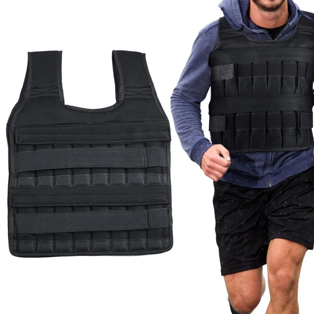 

Adjustable Workout Weighted Vest,35KG Training Fitness Weighted Jacket,for Strength Endurance Running,Not Included Steel Plate